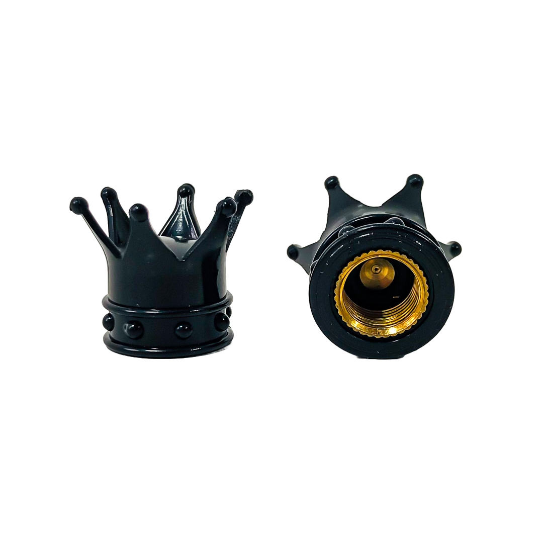 JUEGO DE TAPITAS DE VALVULA TUNNING SET X 4 PCS CORONA REY NEGRAS - 4