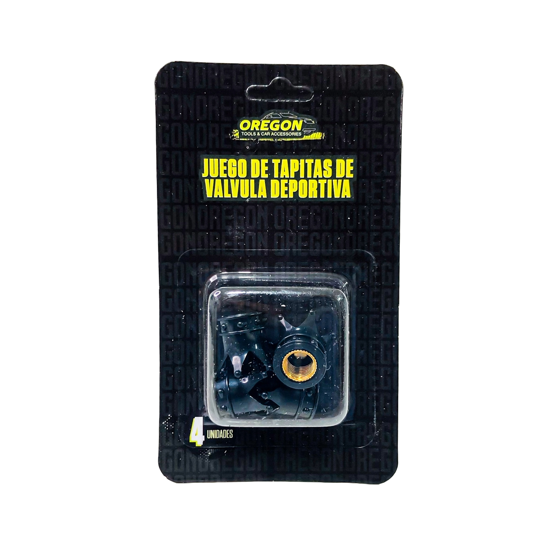 JUEGO DE TAPITAS DE VALVULA TUNNING SET X 4 PCS CORONA REY NEGRAS - 5