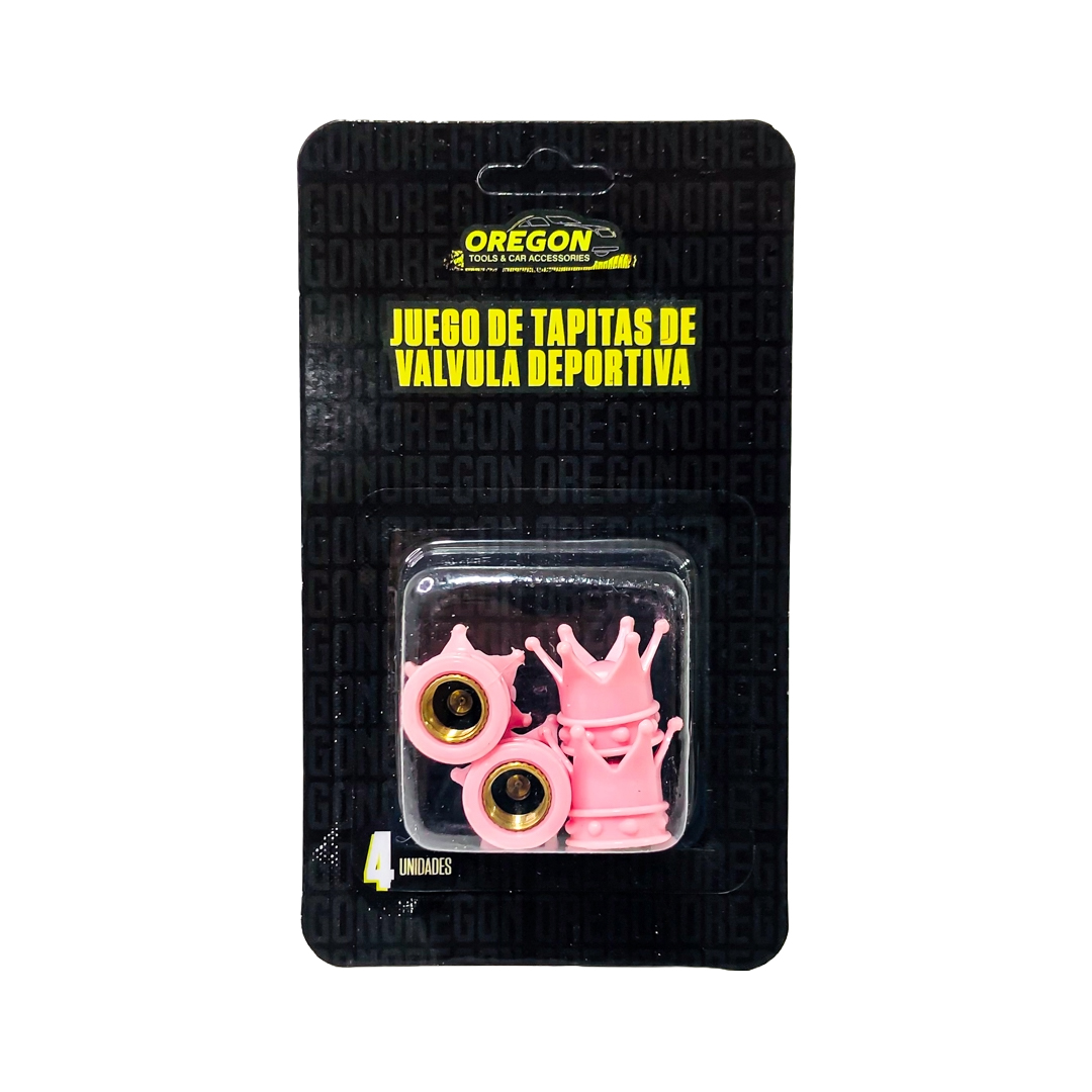 JUEGO DE TAPITAS DE VALVULA TUNNING SET X 4 PCS CORONA REY ROSAS - 6