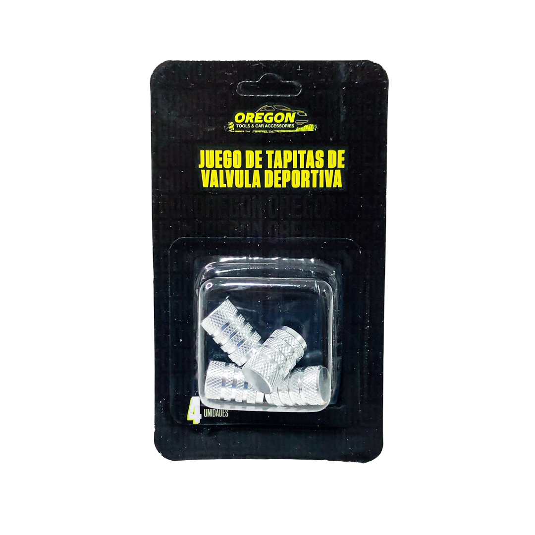 JUEGO DE TAPITAS DE VALVULA TUNNING SET X 4 PCS TUNNING  PLATEADAS - 4
