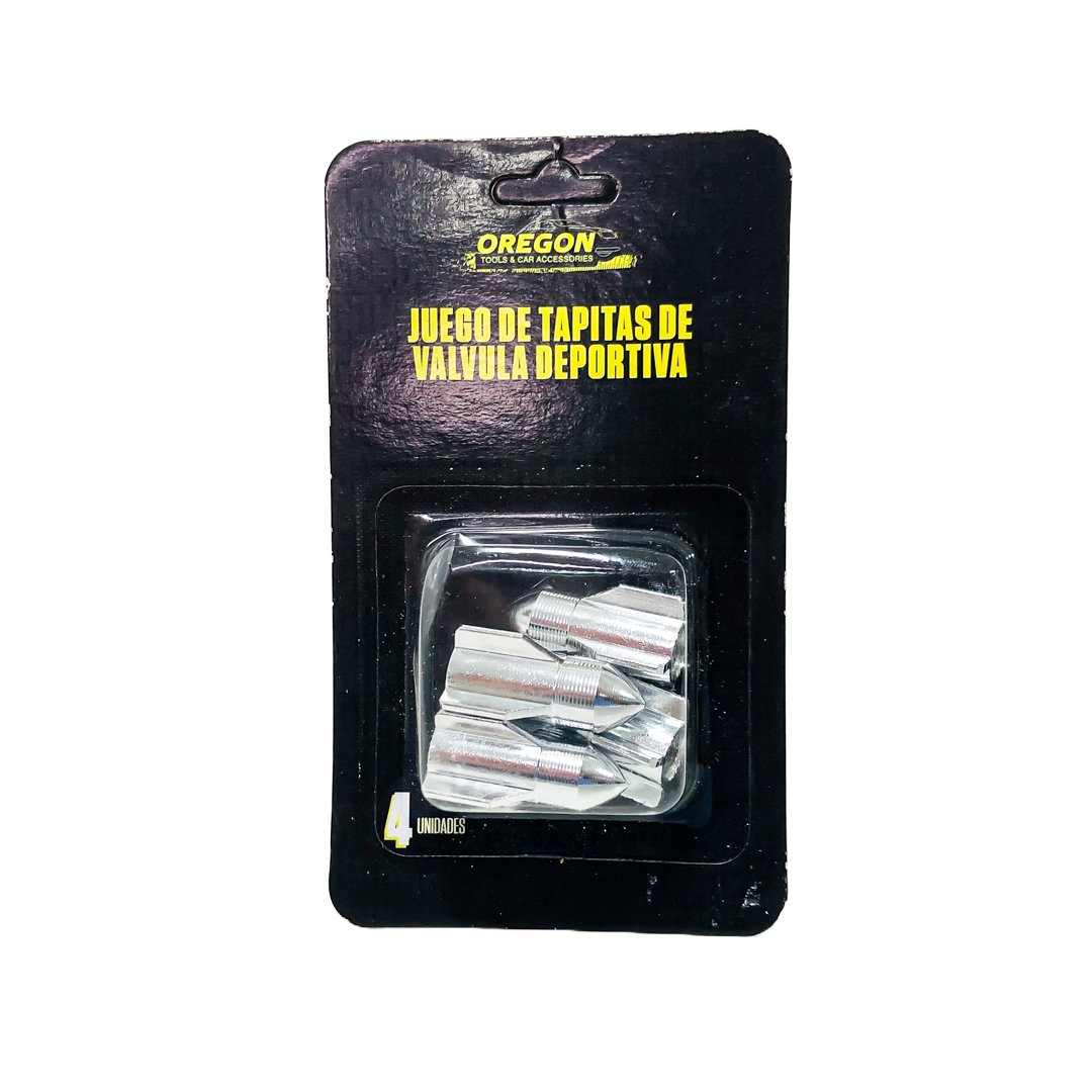 JUEGO DE TAPITAS DE VALVULA TUNNING SET X 4 PCS ROCKET PLATEADAS - 5