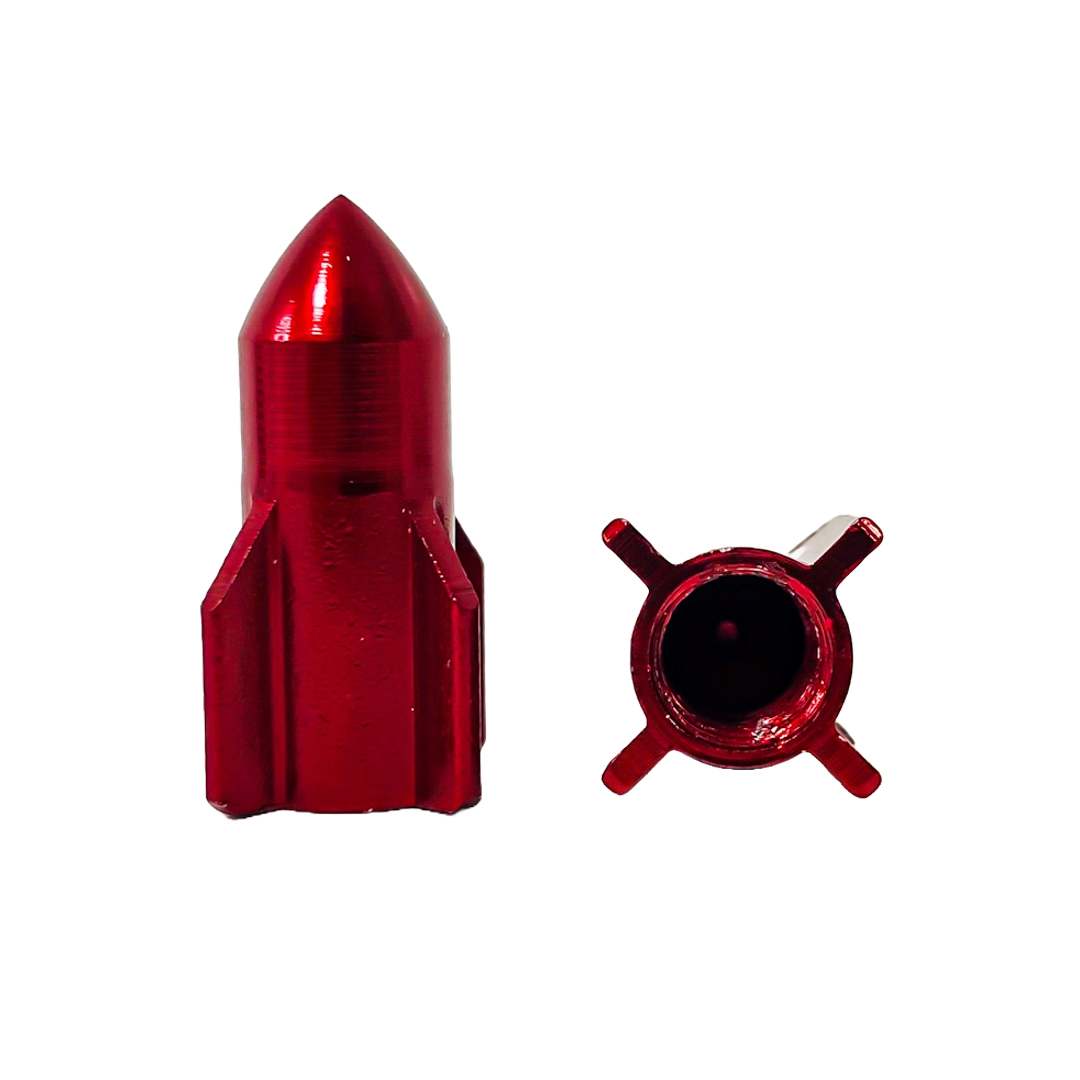 JUEGO DE TAPITAS DE VALVULA TUNNING SET X 4 PCS ROCKET ROJAS - 4