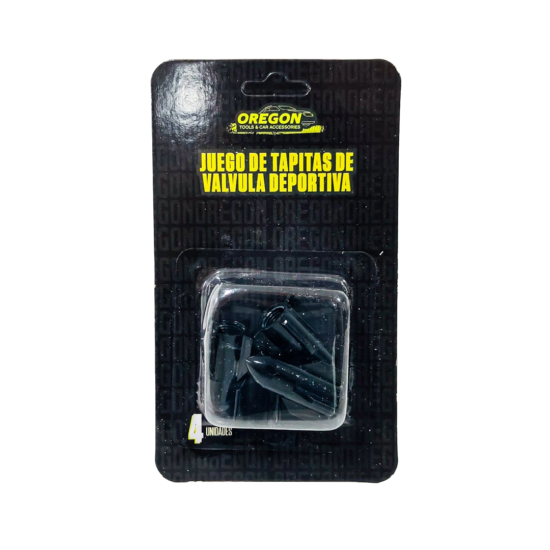 JUEGO DE TAPITAS DE VALVULA TUNNING SET X 4 PCS ROCKET NEGRAS - 2