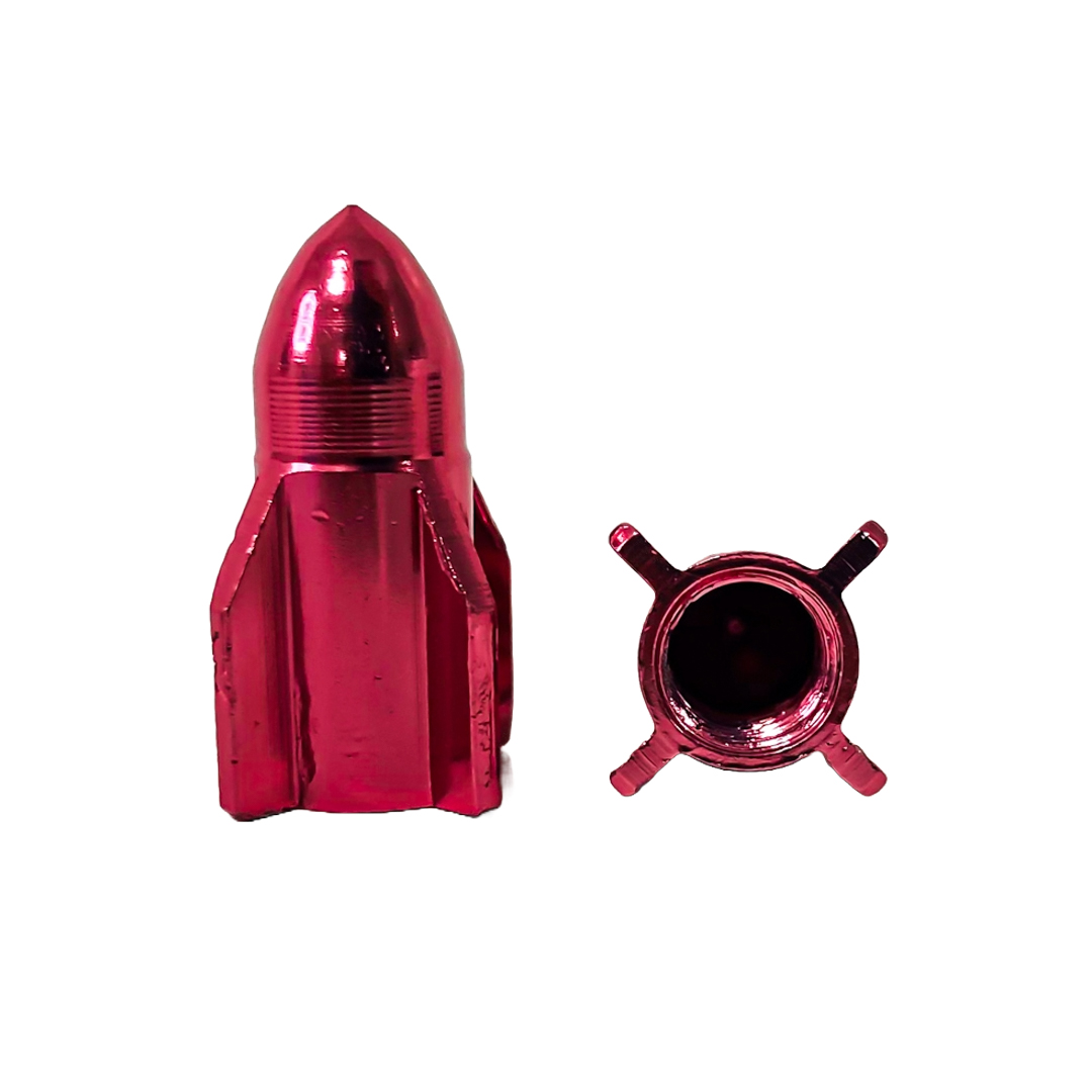 JUEGO DE TAPITAS DE VALVULA TUNNING SET X 4 PCS ROCKET ROSAS - 4