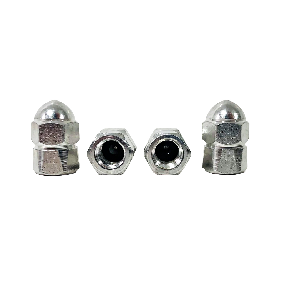JUEGO DE TAPITAS DE VALVULA TUNNING SET X 4 PCS MUSHROOM PLATEADAS - 2