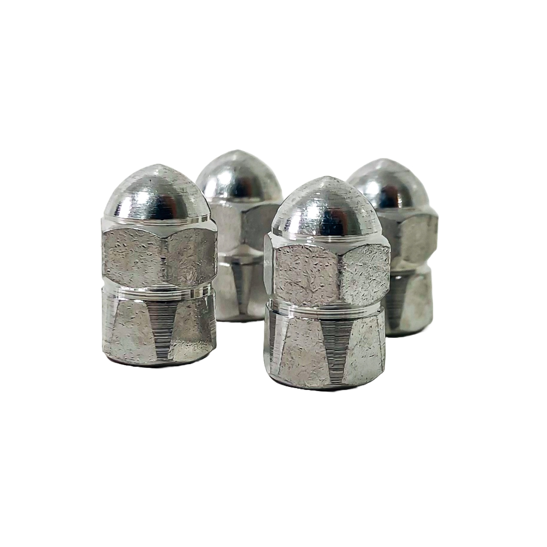 JUEGO DE TAPITAS DE VALVULA TUNNING SET X 4 PCS MUSHROOM PLATEADAS - 4