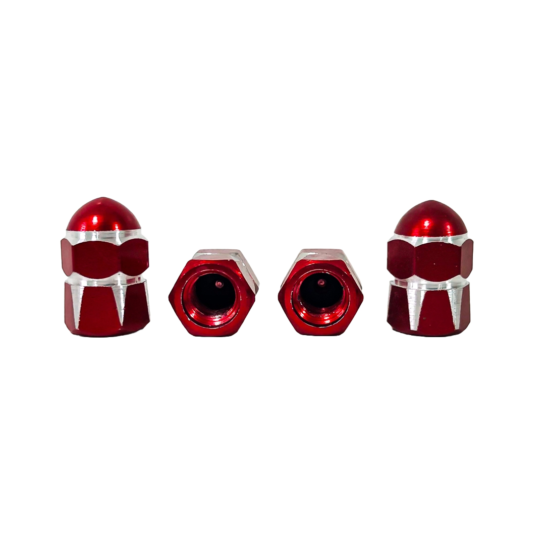 JUEGO DE TAPITAS DE VALVULA TUNNING SET X 4 PCS MUSHROOM ROJAS - 2