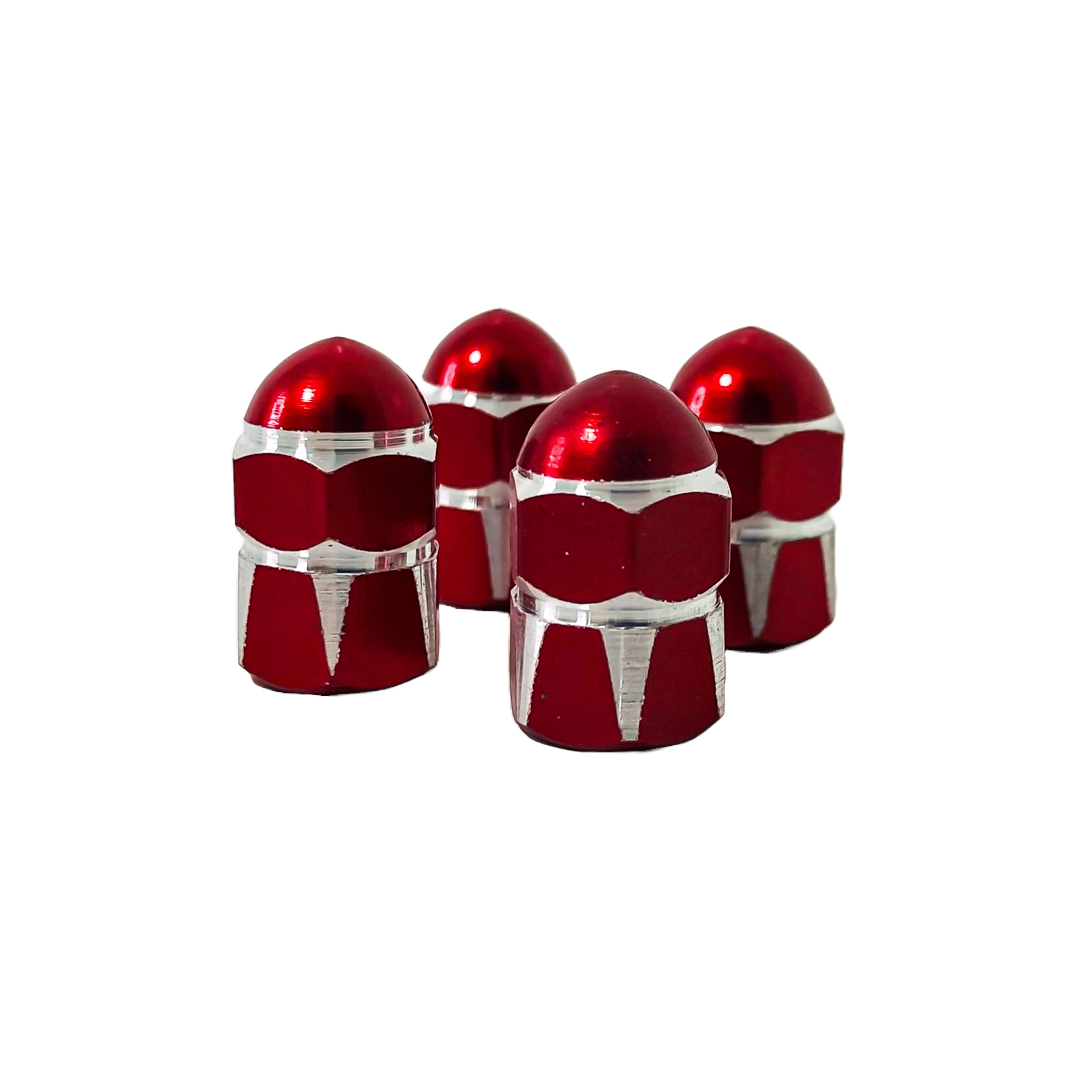 JUEGO DE TAPITAS DE VALVULA TUNNING SET X 4 PCS MUSHROOM ROJAS - 3