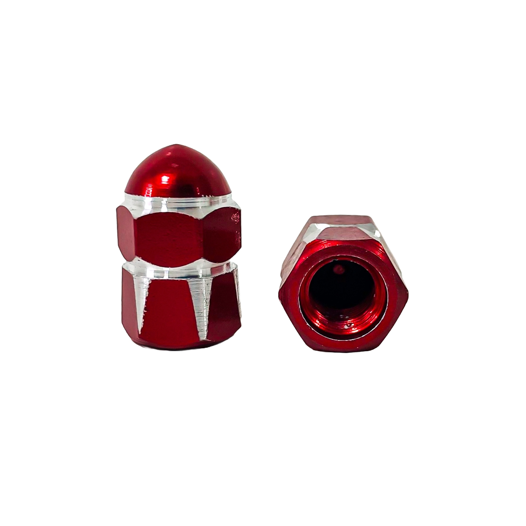 JUEGO DE TAPITAS DE VALVULA TUNNING SET X 4 PCS MUSHROOM ROJAS - 4