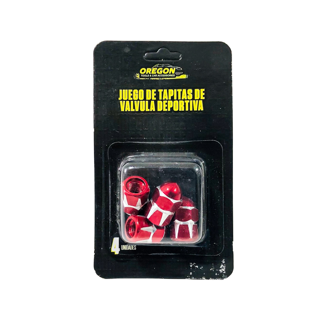 JUEGO DE TAPITAS DE VALVULA TUNNING SET X 4 PCS MUSHROOM ROJAS - 5