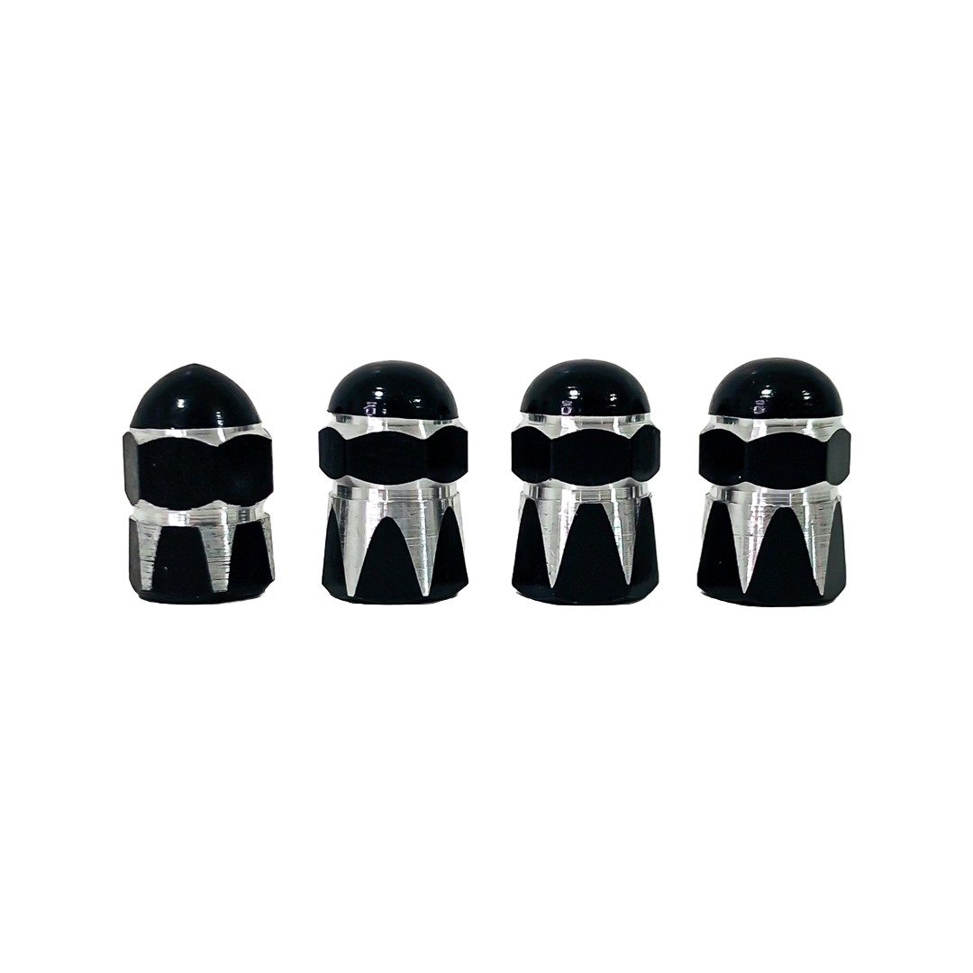 JUEGO DE TAPITAS DE VALVULA TUNNING SET X 4 PCS MUSHROOM NEGRAS