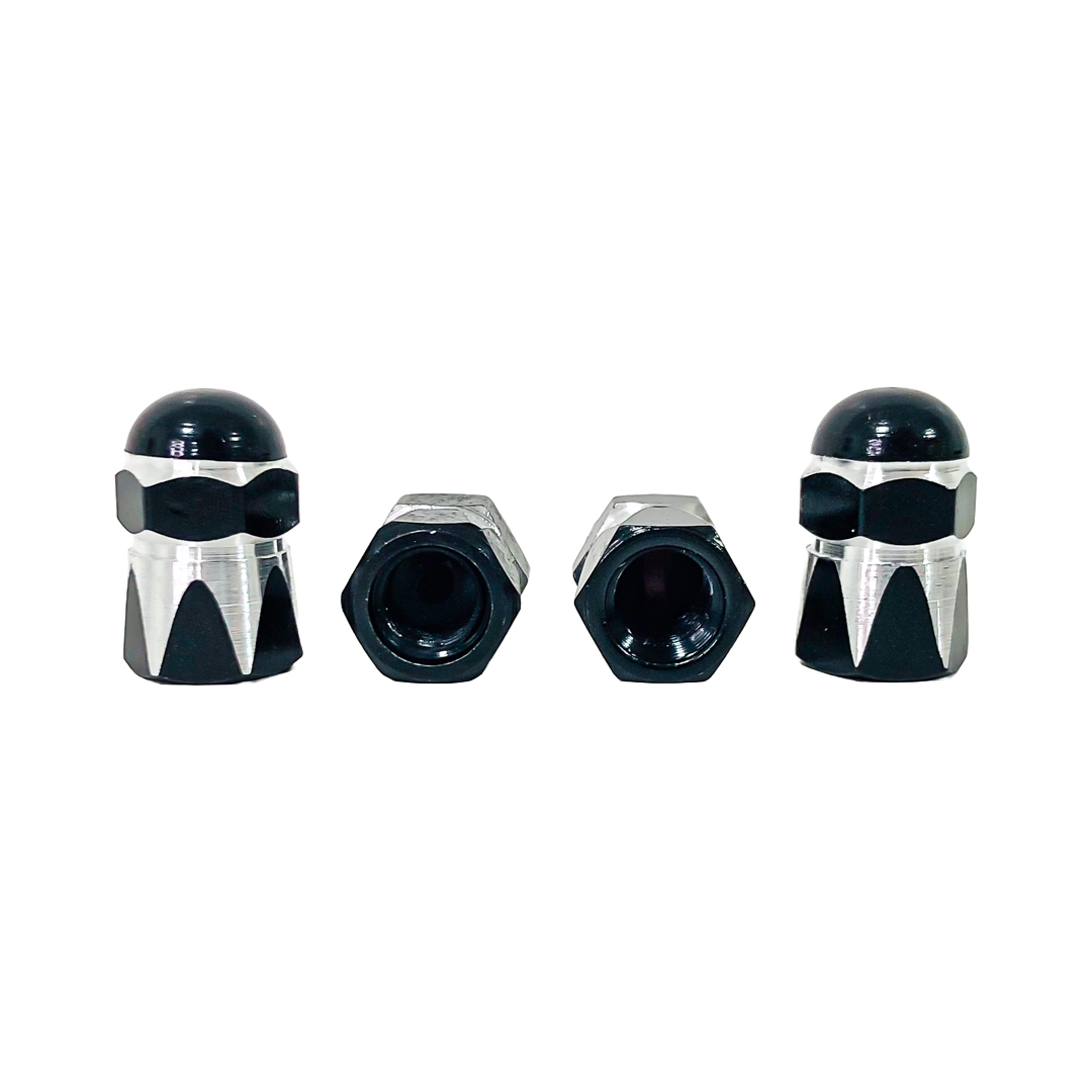 JUEGO DE TAPITAS DE VALVULA TUNNING SET X 4 PCS MUSHROOM NEGRAS - 2