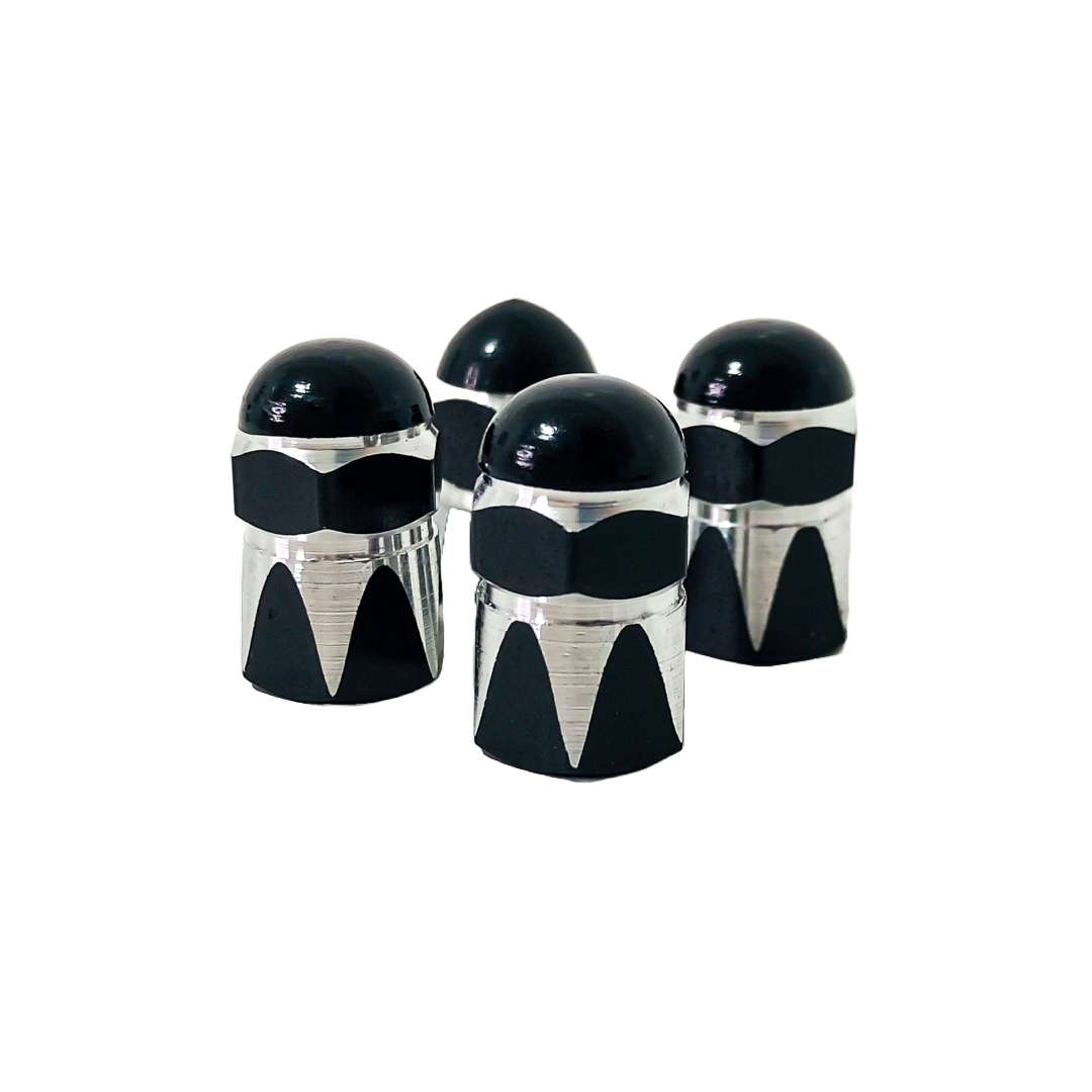 JUEGO DE TAPITAS DE VALVULA TUNNING SET X 4 PCS MUSHROOM NEGRAS - 3