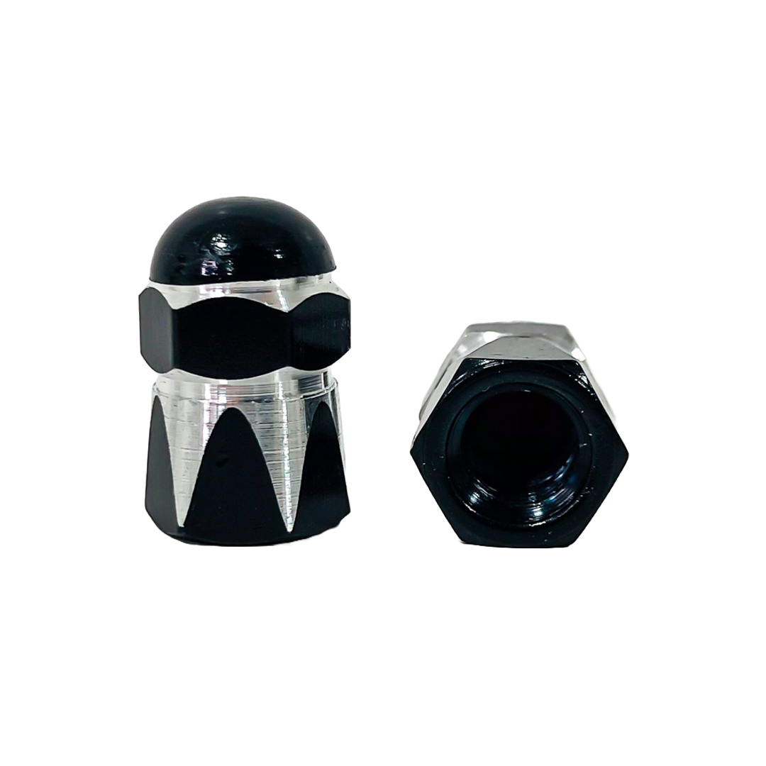 JUEGO DE TAPITAS DE VALVULA TUNNING SET X 4 PCS MUSHROOM NEGRAS - 4