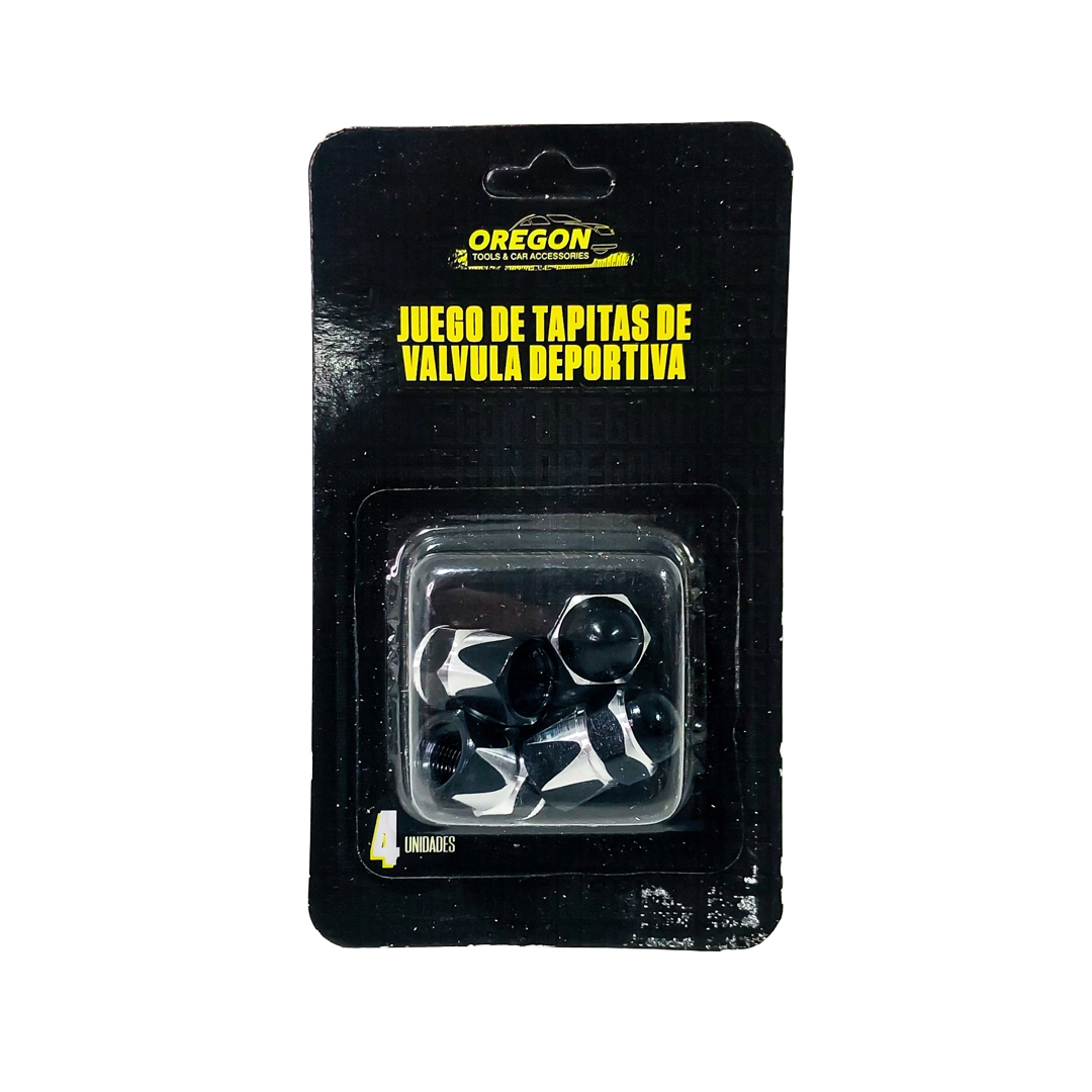 JUEGO DE TAPITAS DE VALVULA TUNNING SET X 4 PCS MUSHROOM NEGRAS - 5