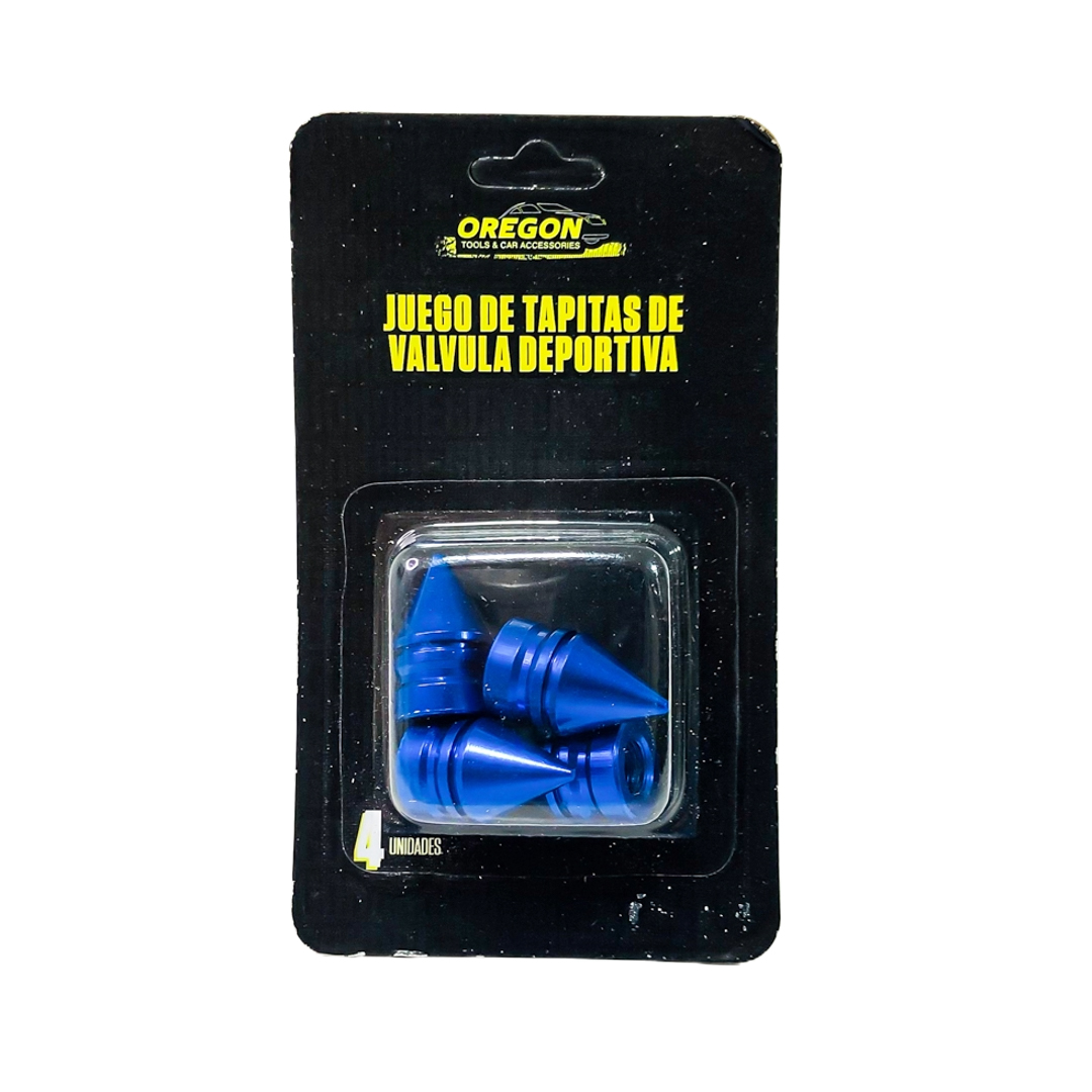 JUEGO DE TAPITAS DE VALVULA TUNNING SET X 4 PCS BALA AZULES - 7