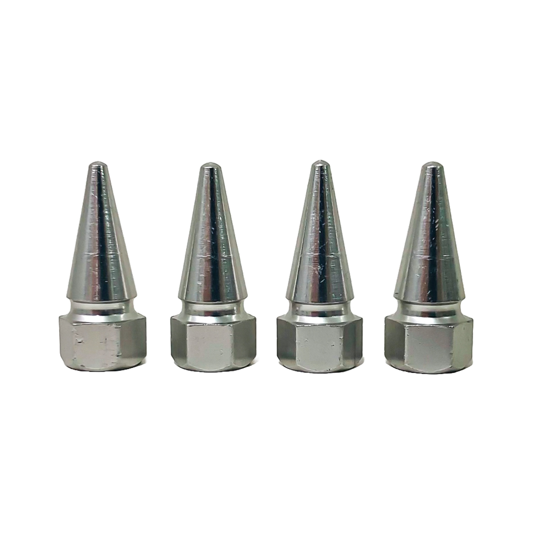 JUEGO DE TAPITAS DE VALVULA TUNNING SET X 4 PCS FLECHA PLATEADAS - 2