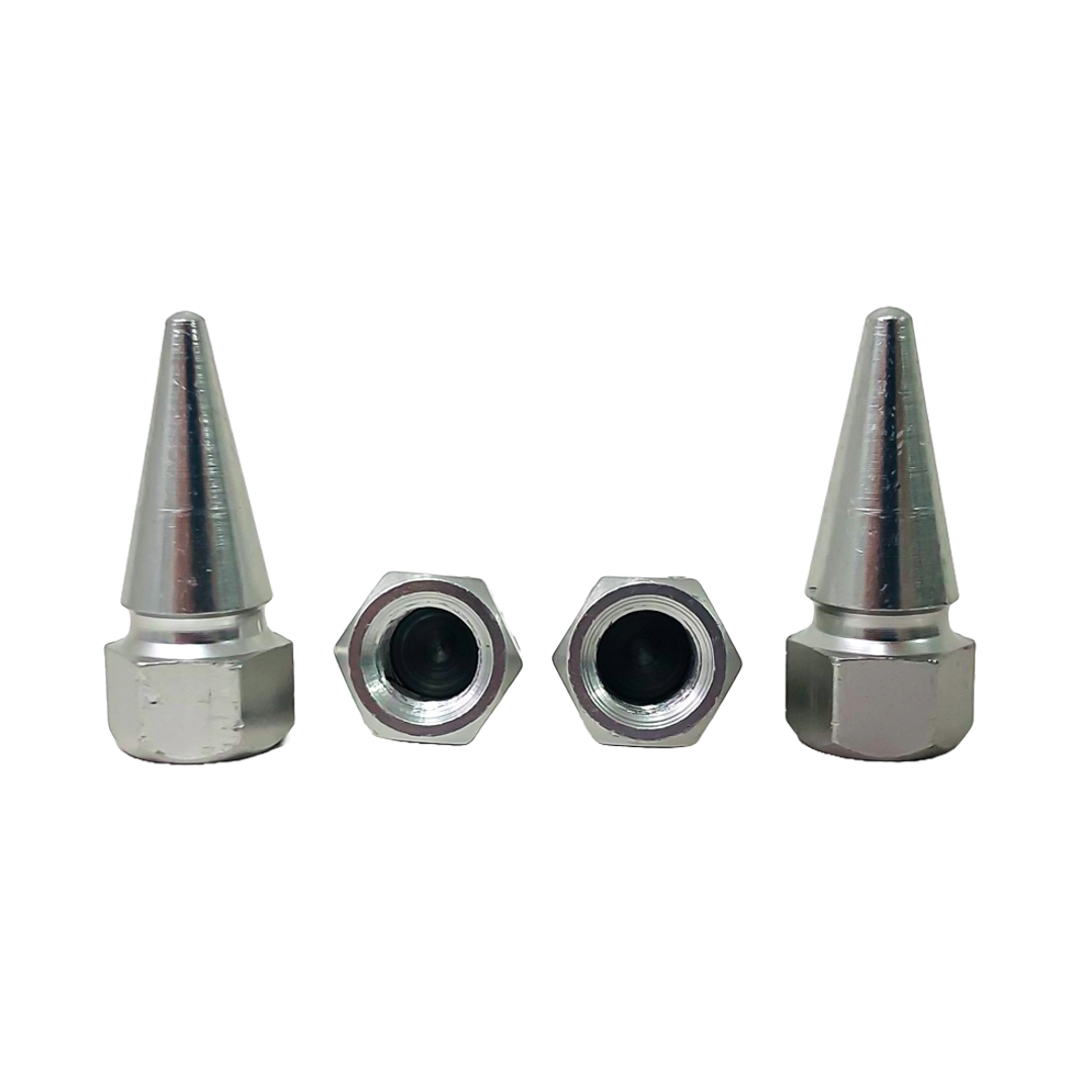 JUEGO DE TAPITAS DE VALVULA TUNNING SET X 4 PCS FLECHA PLATEADAS - 3