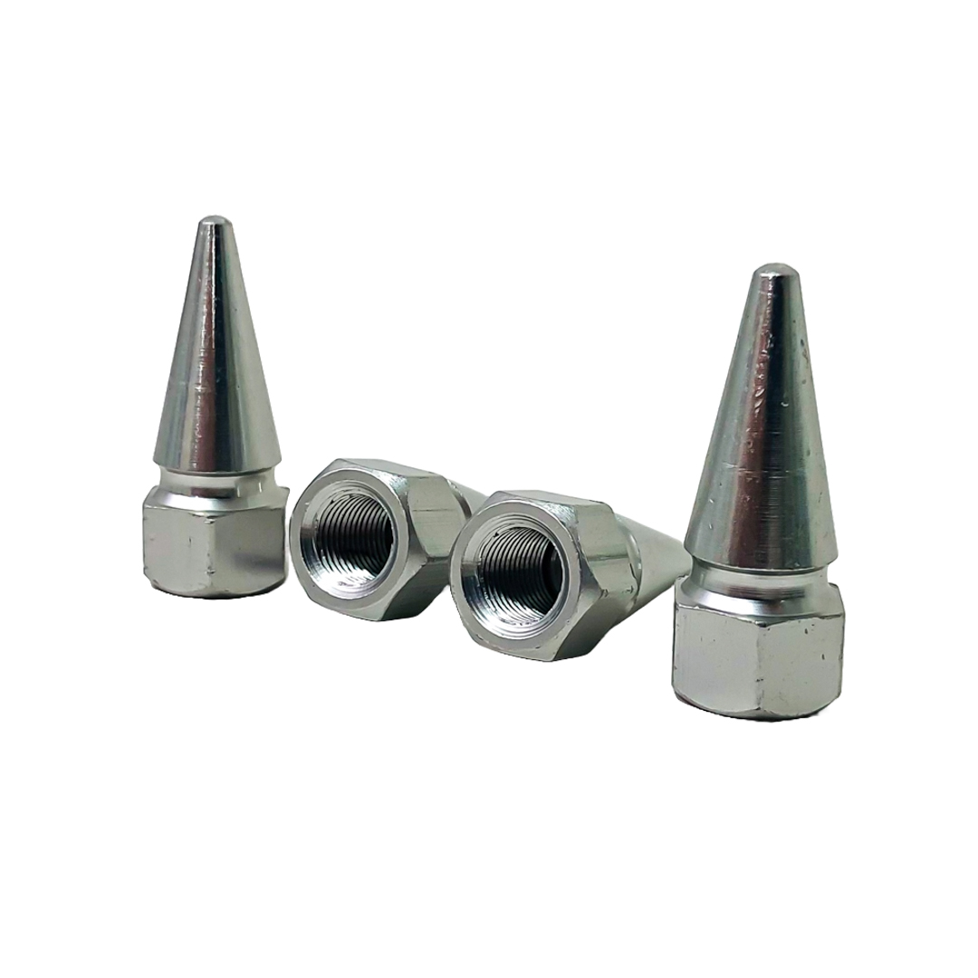 JUEGO DE TAPITAS DE VALVULA TUNNING SET X 4 PCS FLECHA PLATEADAS - 4