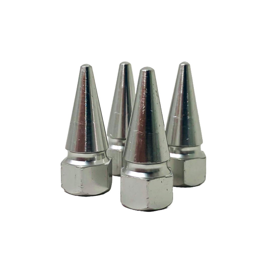 JUEGO DE TAPITAS DE VALVULA TUNNING SET X 4 PCS FLECHA PLATEADAS - 5