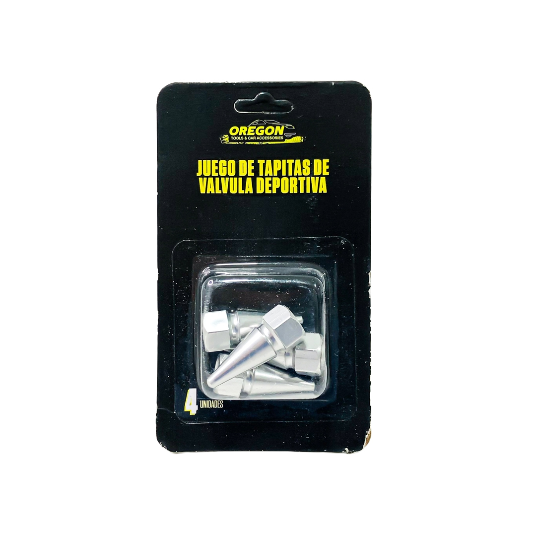 JUEGO DE TAPITAS DE VALVULA TUNNING SET X 4 PCS FLECHA PLATEADAS - 7