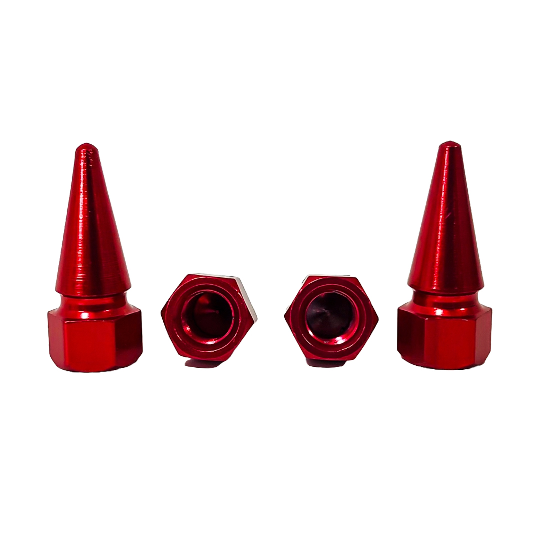 JUEGO DE TAPITAS DE VALVULA TUNNING SET X 4 PCS FLECHA ROJAS - 3