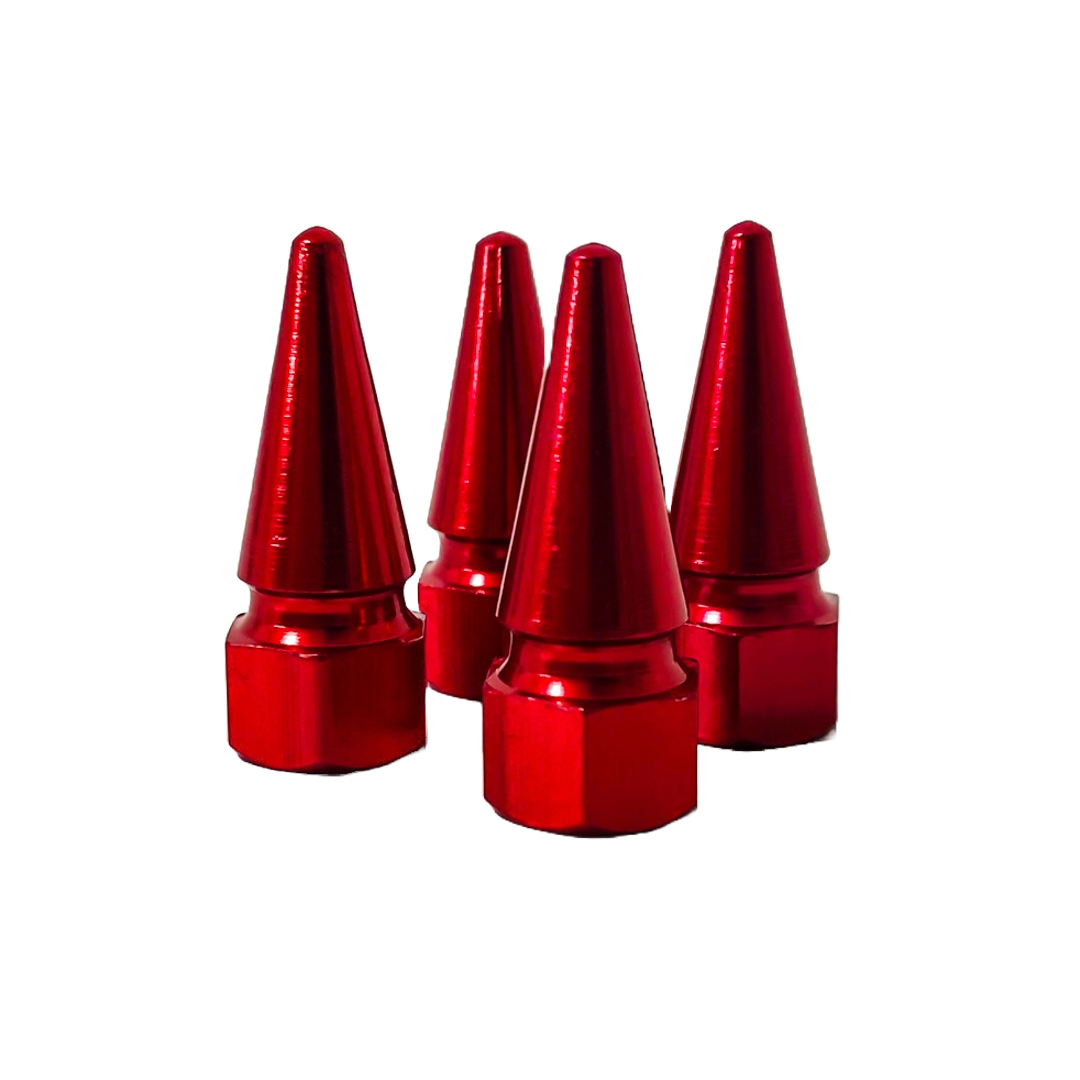 JUEGO DE TAPITAS DE VALVULA TUNNING SET X 4 PCS FLECHA ROJAS - 4