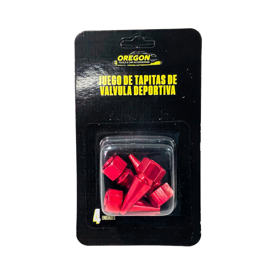JUEGO DE TAPITAS DE VALVULA TUNNING SET X 4 PCS FLECHA ROJAS - 5