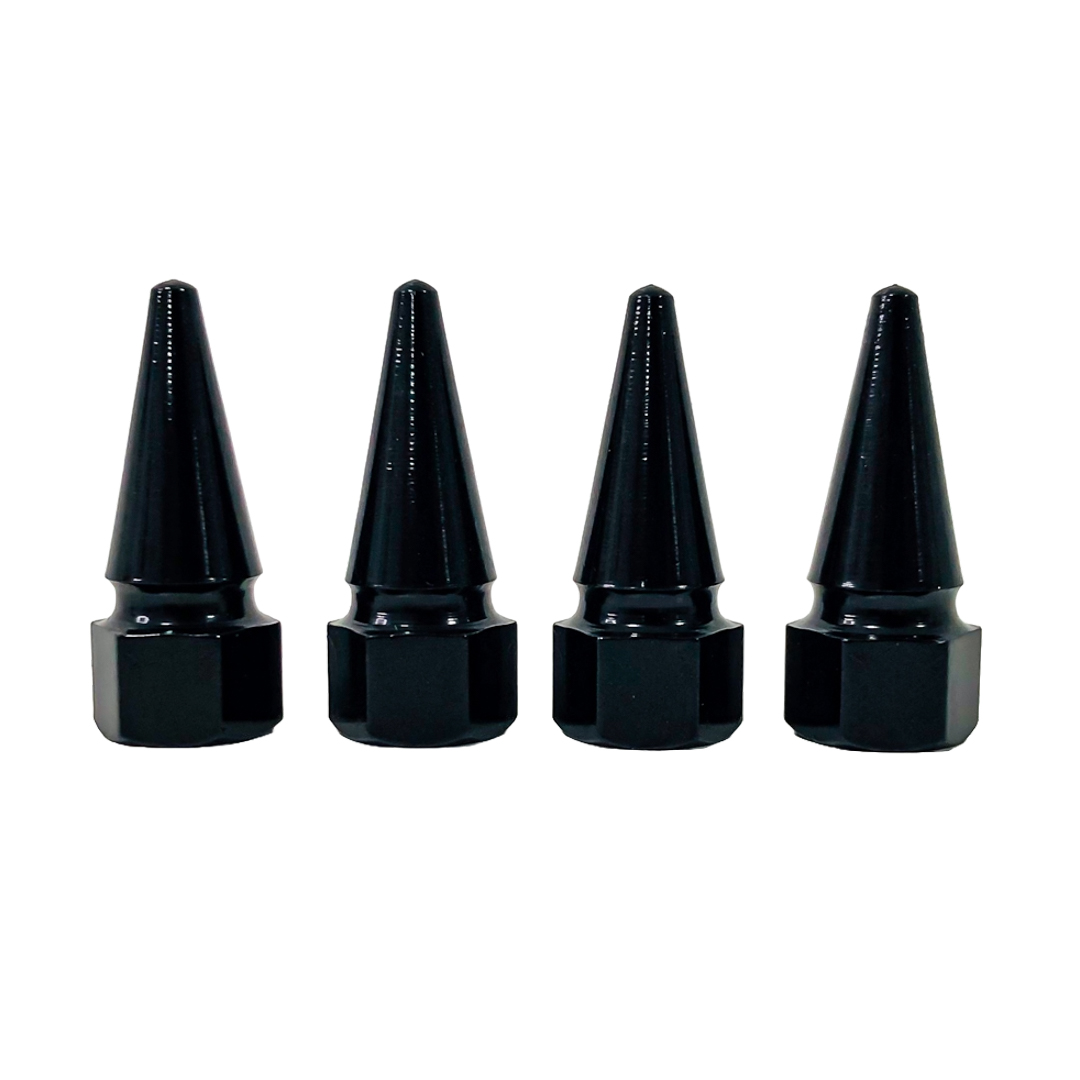 JUEGO DE TAPITAS DE VALVULA TUNNING SET X 4 PCS FLECHA NEGRAS - 2