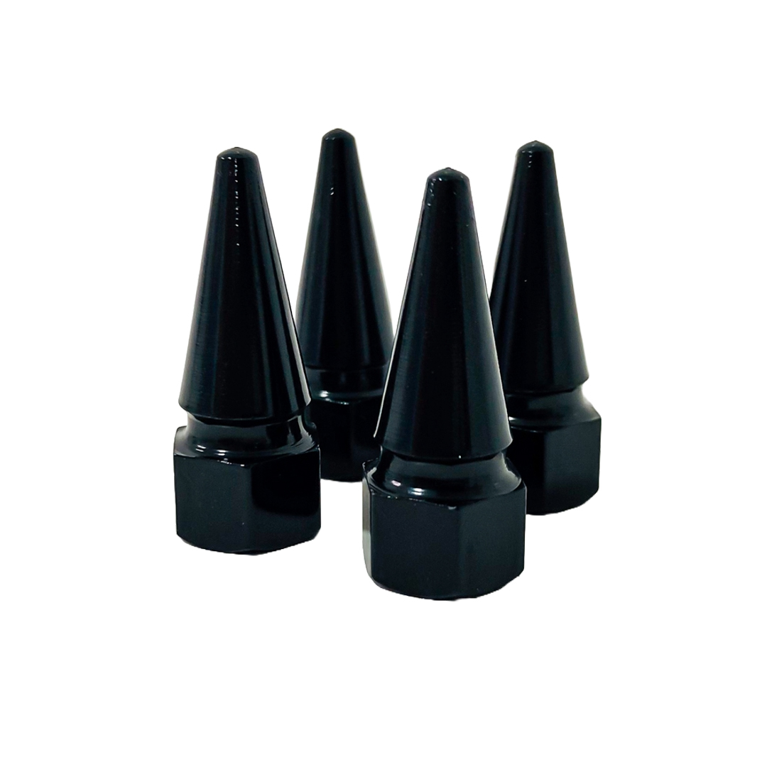 JUEGO DE TAPITAS DE VALVULA TUNNING SET X 4 PCS FLECHA NEGRAS - 4