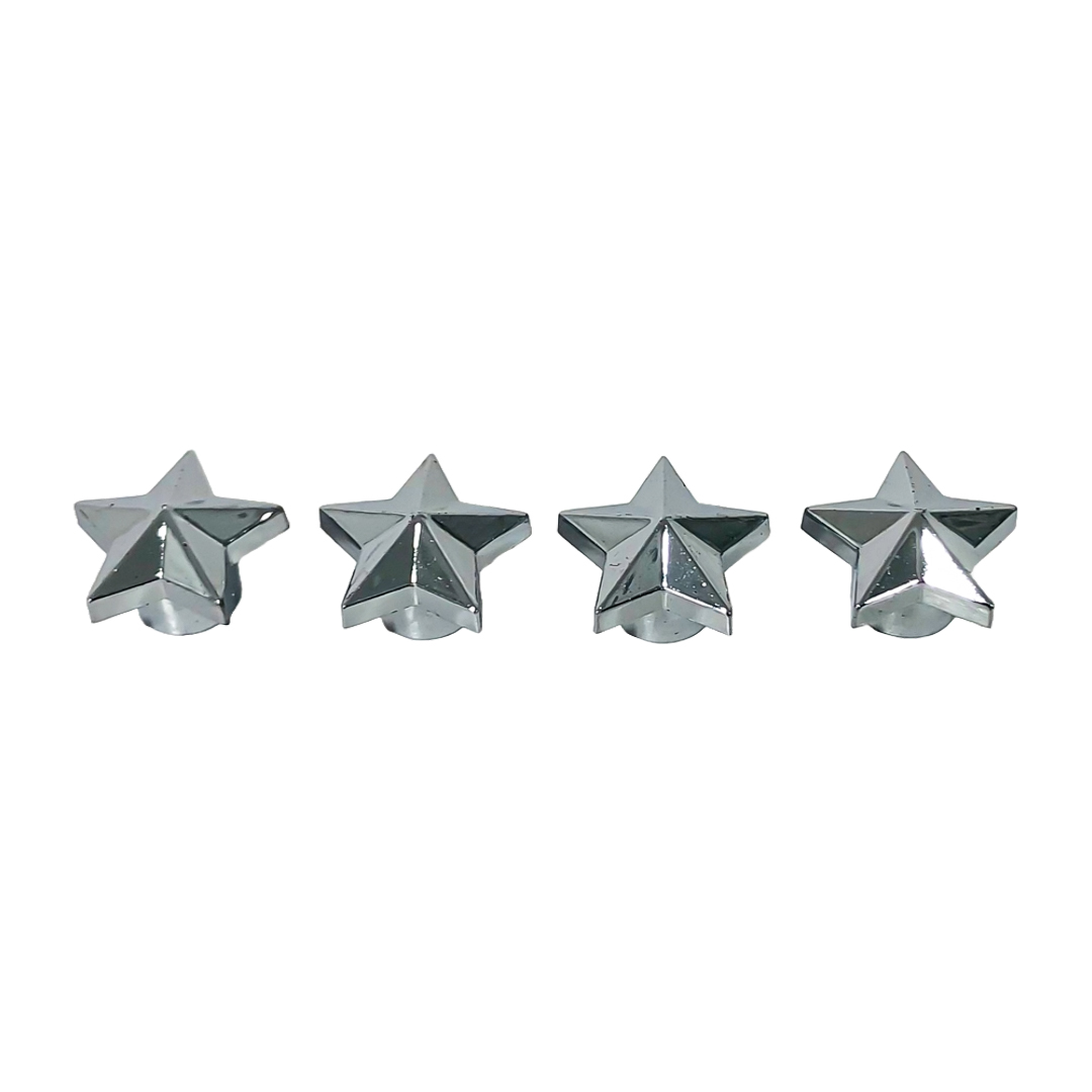 JUEGO DE TAPITAS DE VALVULA TUNNING SET X 4 PCS ESTRELLA PLATEADAS - 3
