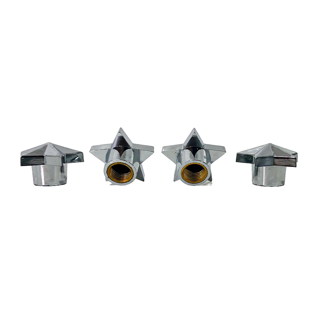 JUEGO DE TAPITAS DE VALVULA TUNNING SET X 4 PCS ESTRELLA PLATEADAS - 5