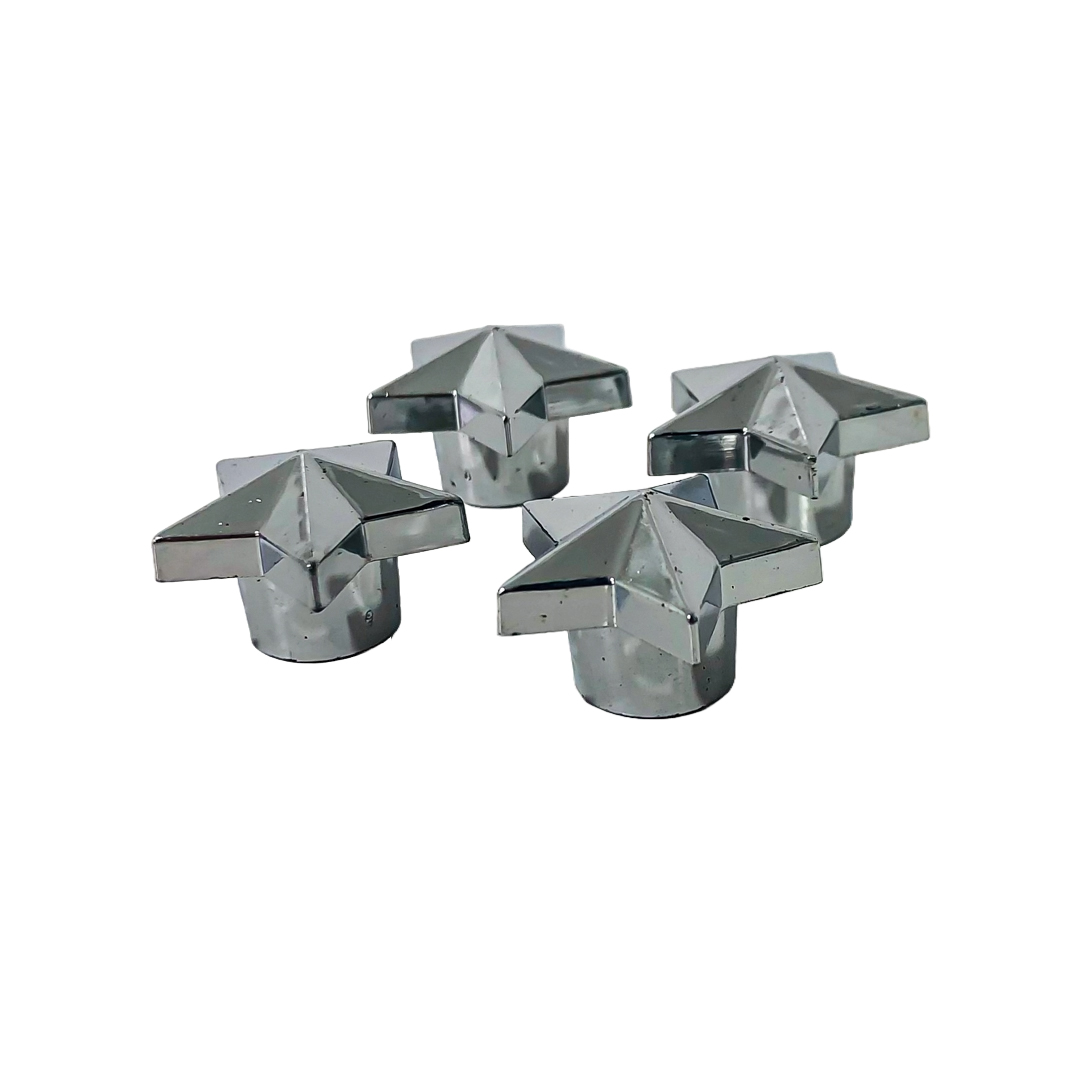 JUEGO DE TAPITAS DE VALVULA TUNNING SET X 4 PCS ESTRELLA PLATEADAS - 6