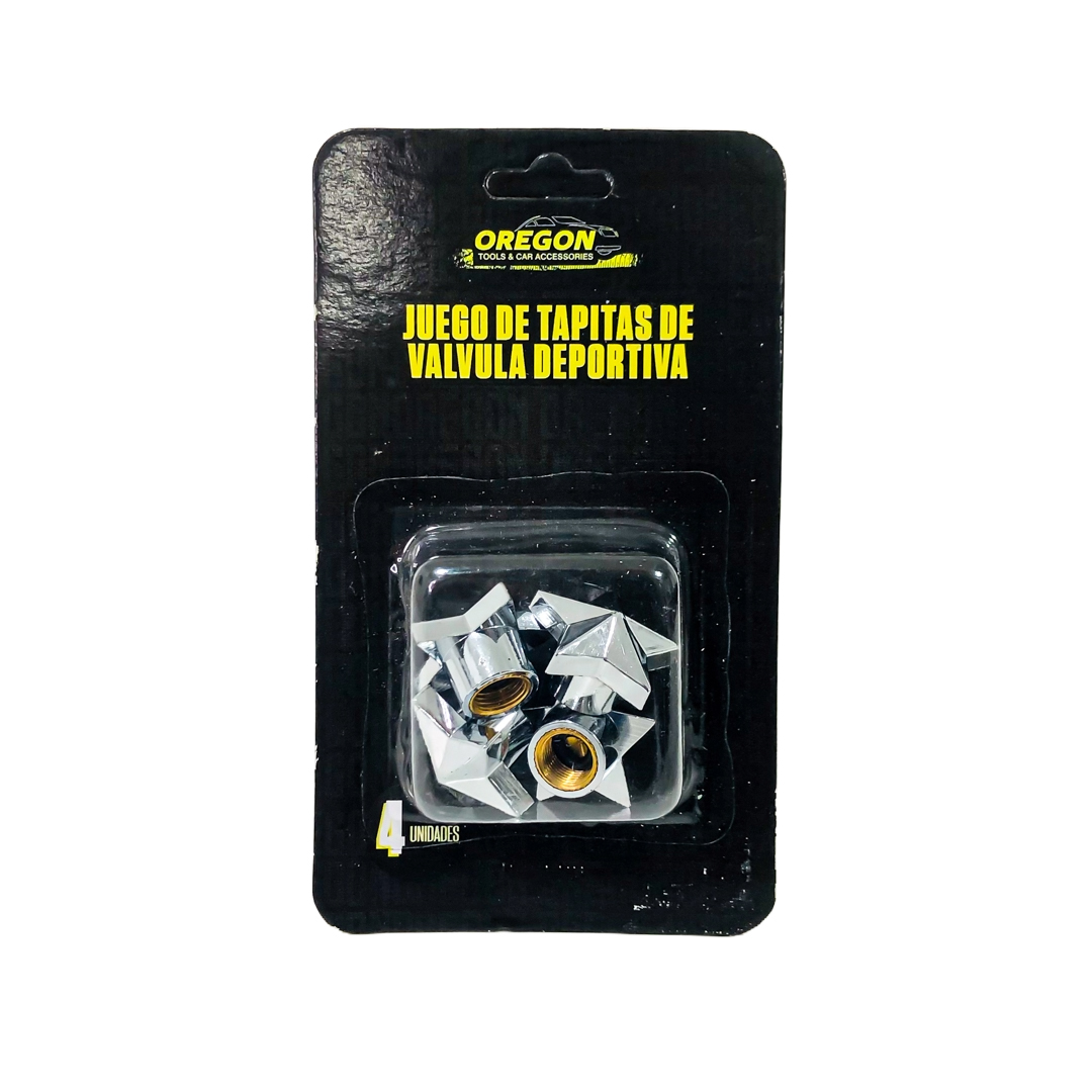 JUEGO DE TAPITAS DE VALVULA TUNNING SET X 4 PCS ESTRELLA PLATEADAS - 8