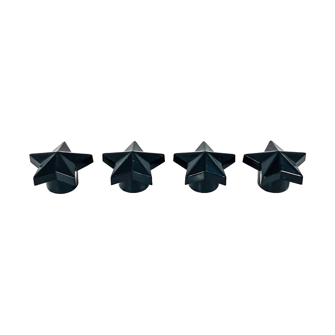 JUEGO DE TAPITAS DE VALVULA TUNNING SET X 4 PCS ESTRELLA NEGRAS - 3
