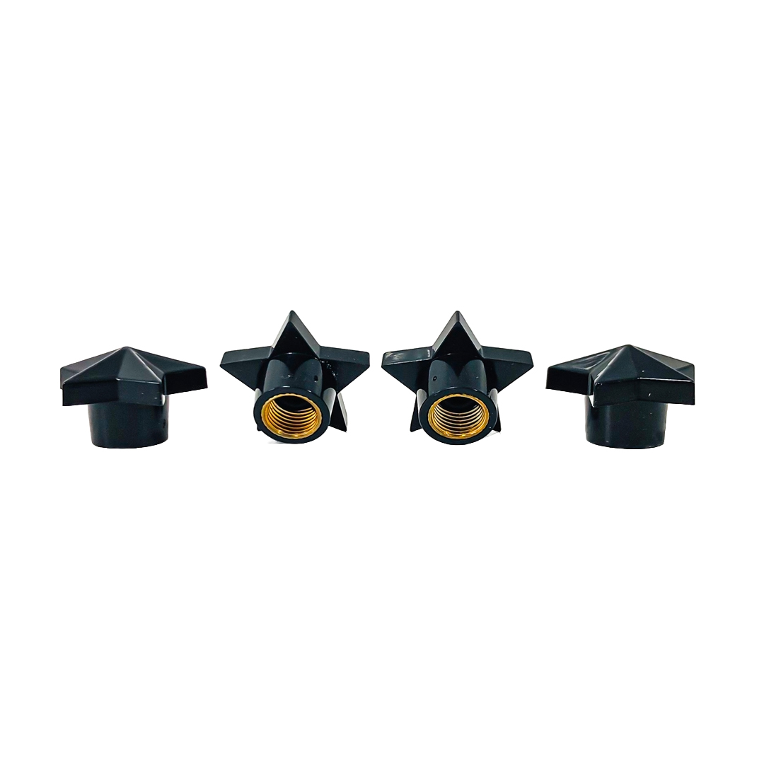 JUEGO DE TAPITAS DE VALVULA TUNNING SET X 4 PCS ESTRELLA NEGRAS - 5