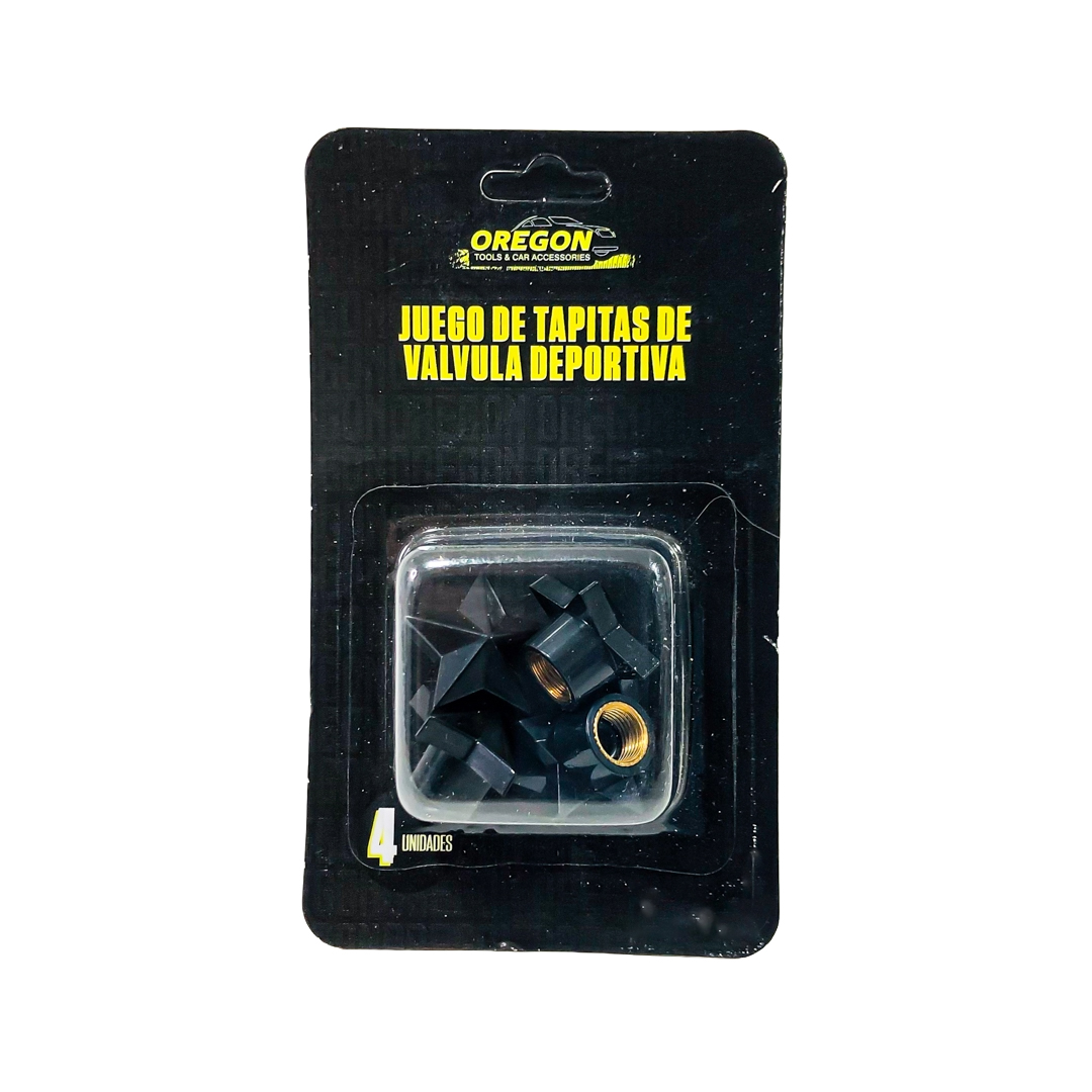 JUEGO DE TAPITAS DE VALVULA TUNNING SET X 4 PCS ESTRELLA NEGRAS - 8