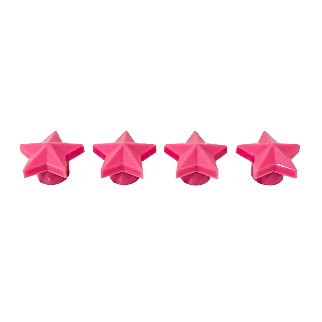 JUEGO DE TAPITAS DE VALVULA TUNNING SET X 4 PCS ESTRELLA ROSAS - 3