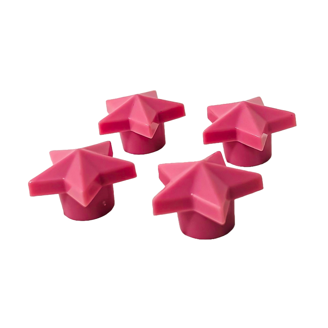 JUEGO DE TAPITAS DE VALVULA TUNNING SET X 4 PCS ESTRELLA ROSAS - 6