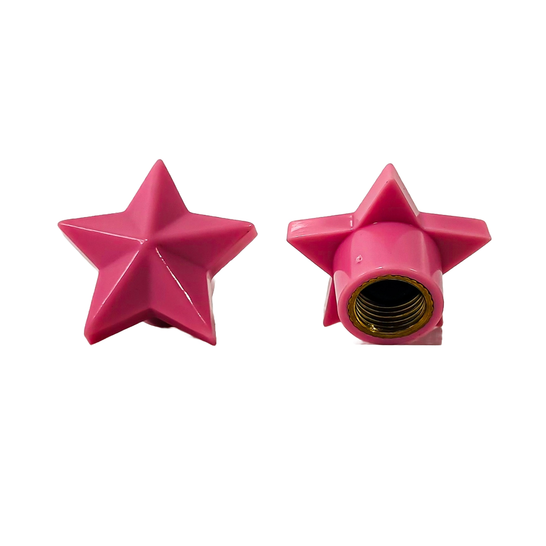 JUEGO DE TAPITAS DE VALVULA TUNNING SET X 4 PCS ESTRELLA ROSAS - 7