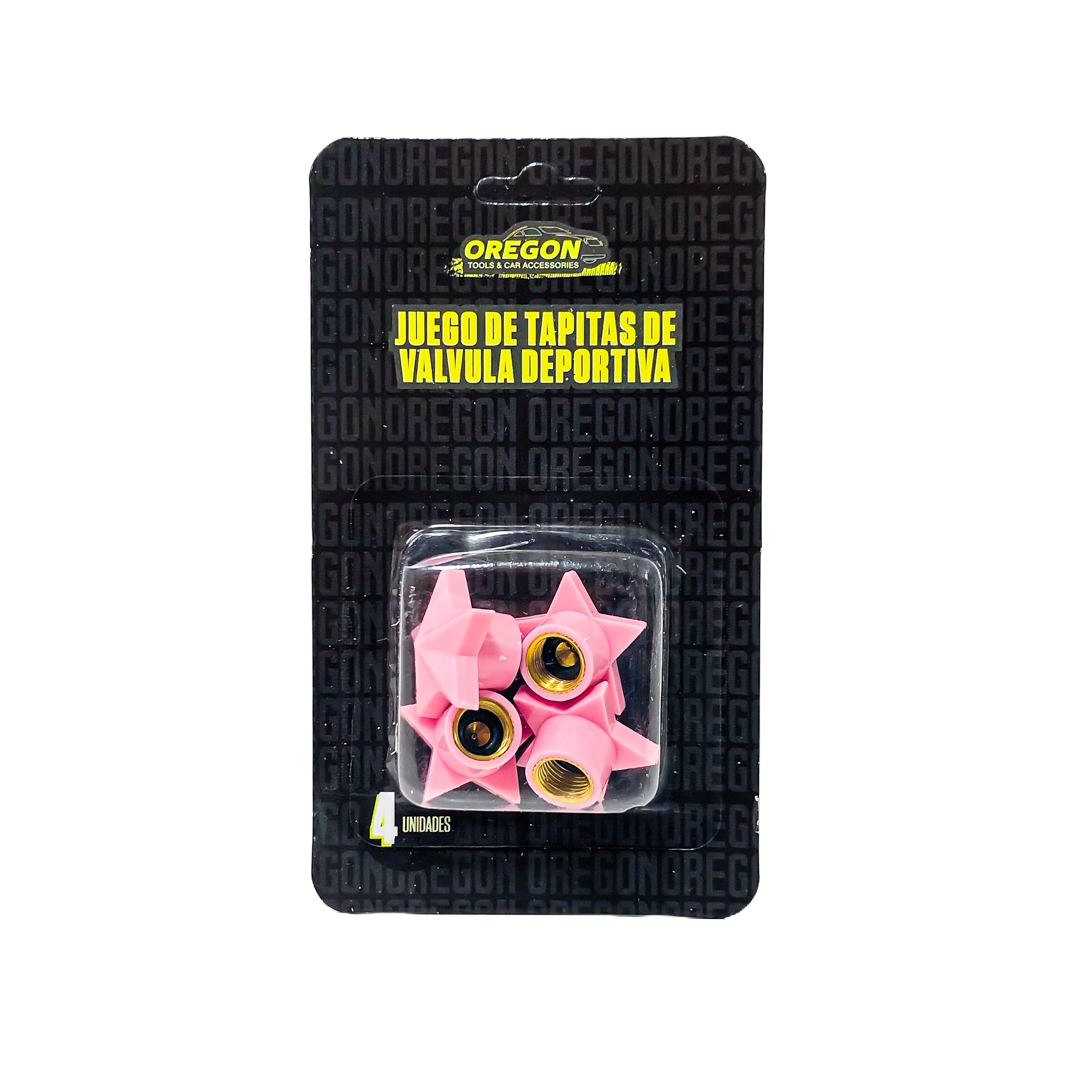 JUEGO DE TAPITAS DE VALVULA TUNNING SET X 4 PCS ESTRELLA ROSAS - 8
