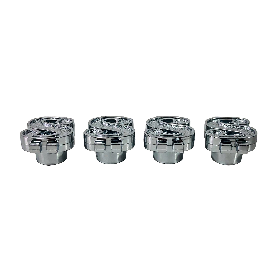 JUEGO DE TAPITAS DE VALVULA TUNNING SET X 4 PCS DOLAR PLATEADAS - 2