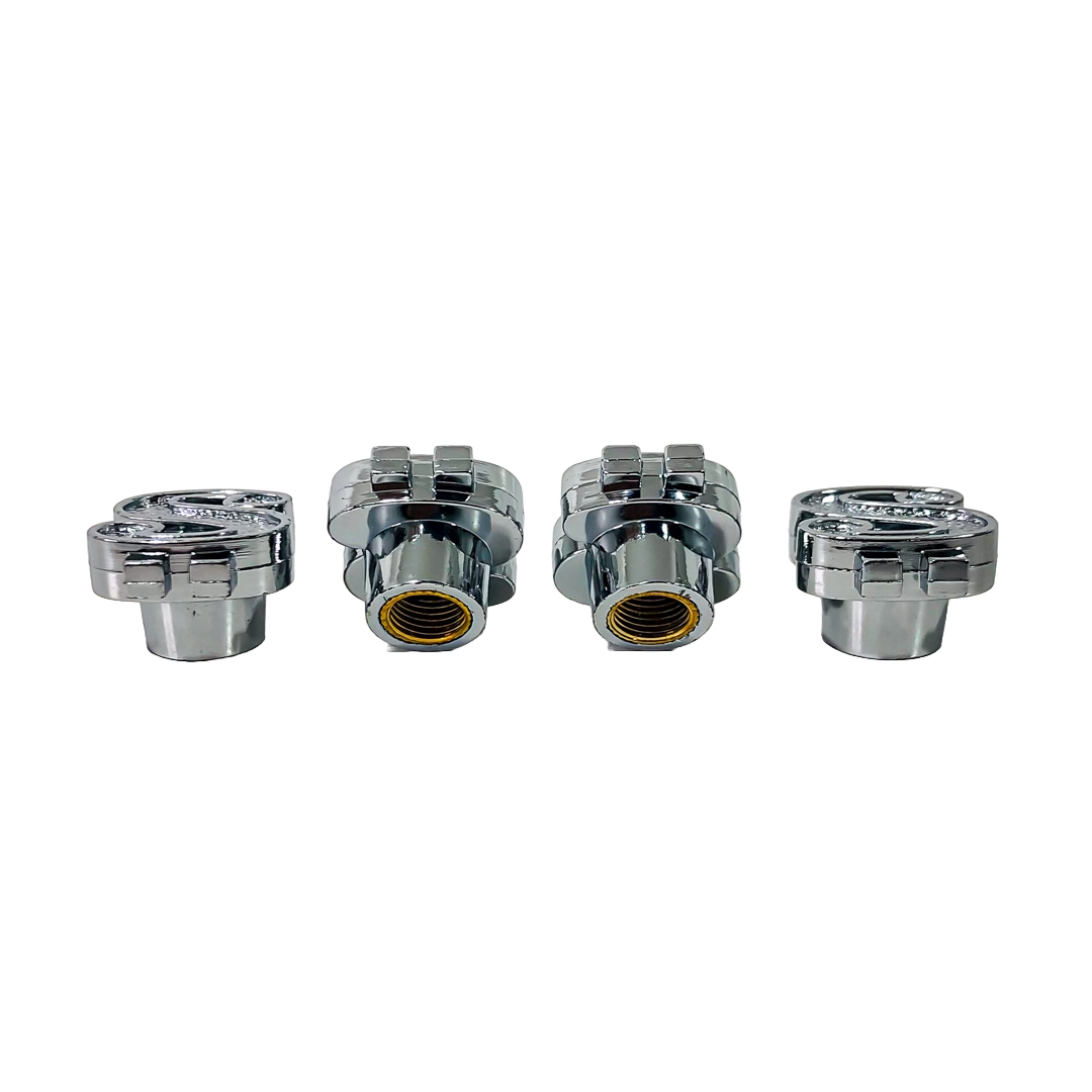 JUEGO DE TAPITAS DE VALVULA TUNNING SET X 4 PCS DOLAR PLATEADAS - 3