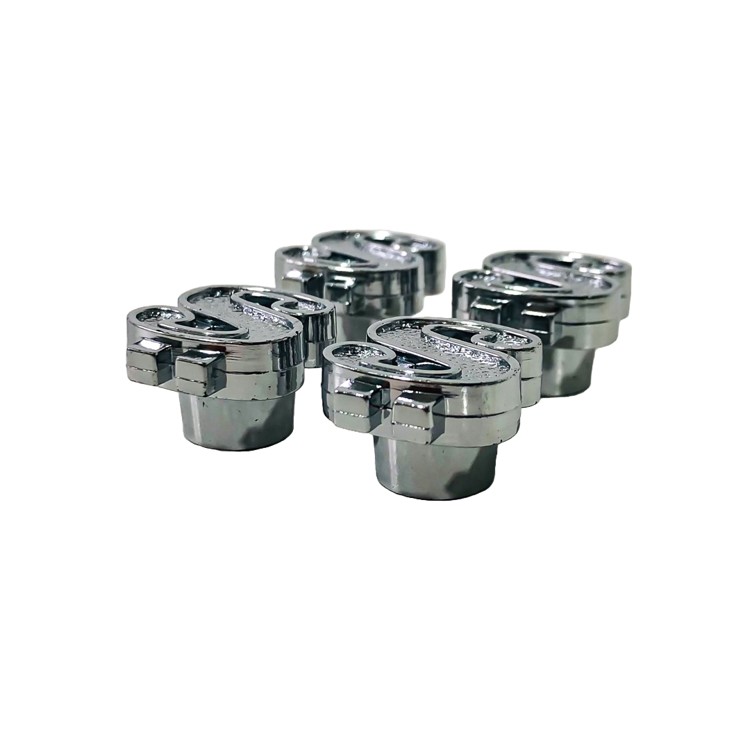 JUEGO DE TAPITAS DE VALVULA TUNNING SET X 4 PCS DOLAR PLATEADAS - 5