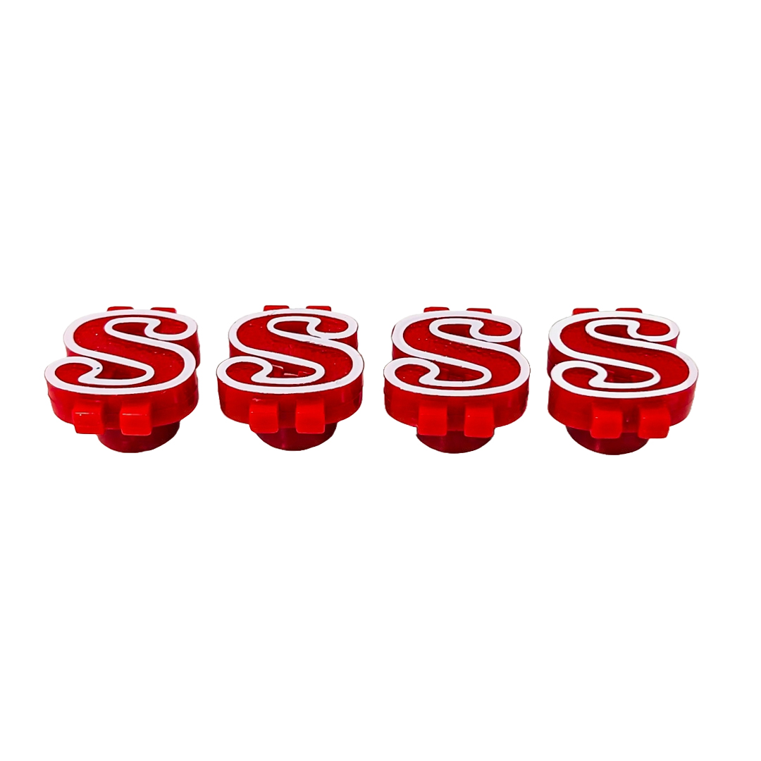 JUEGO DE TAPITAS DE VALVULA TUNNING SET X 4 PCS DOLAR ROJAS - 2