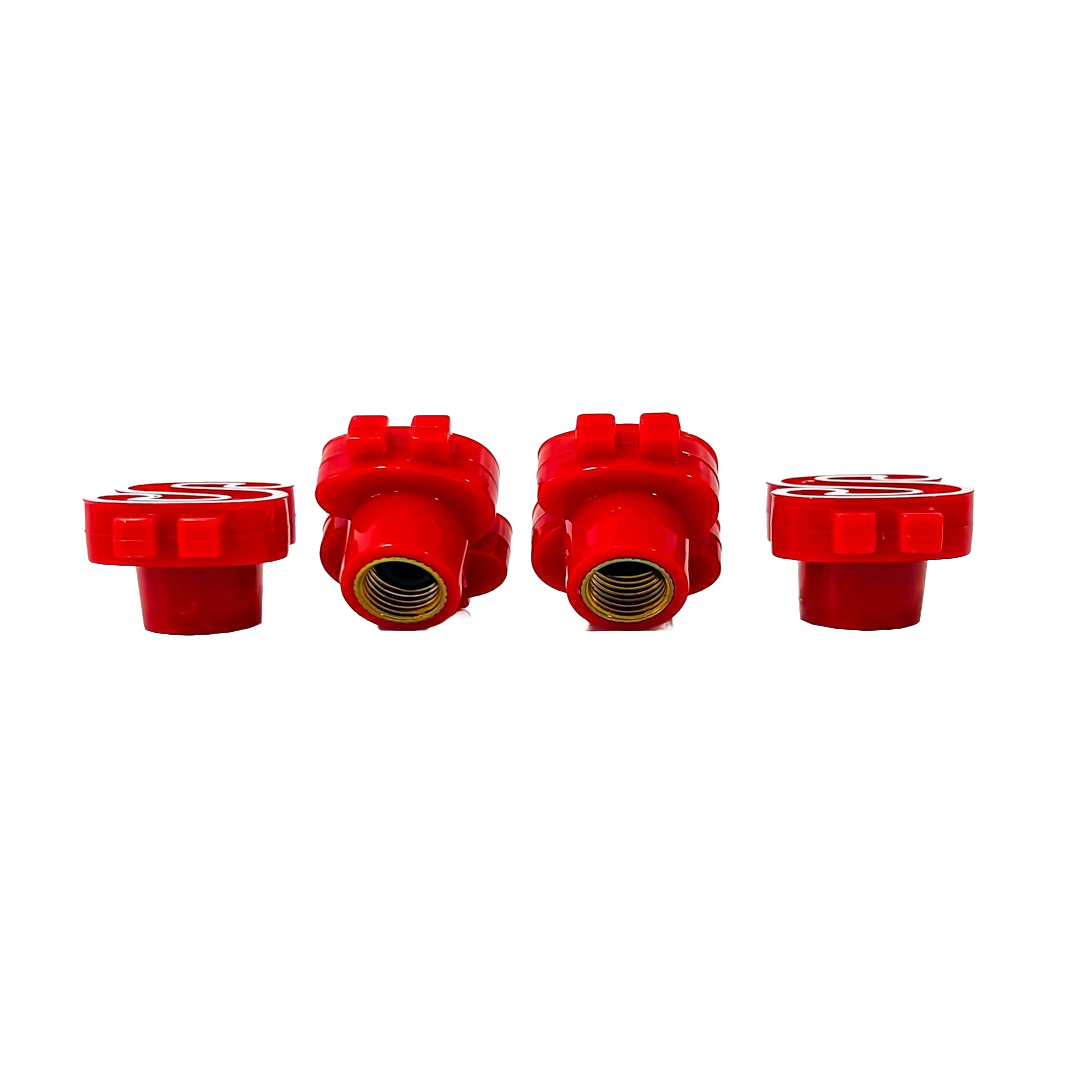 JUEGO DE TAPITAS DE VALVULA TUNNING SET X 4 PCS DOLAR ROJAS - 4