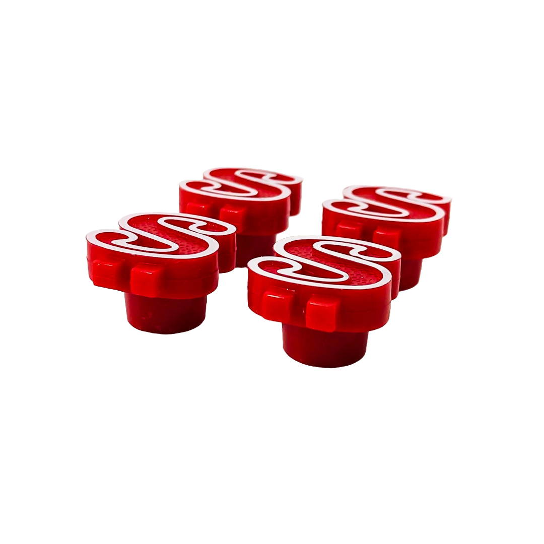 JUEGO DE TAPITAS DE VALVULA TUNNING SET X 4 PCS DOLAR ROJAS - 5