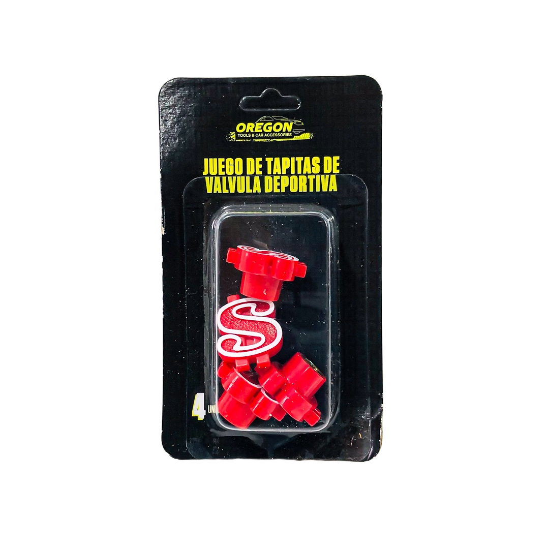 JUEGO DE TAPITAS DE VALVULA TUNNING SET X 4 PCS DOLAR ROJAS - 7