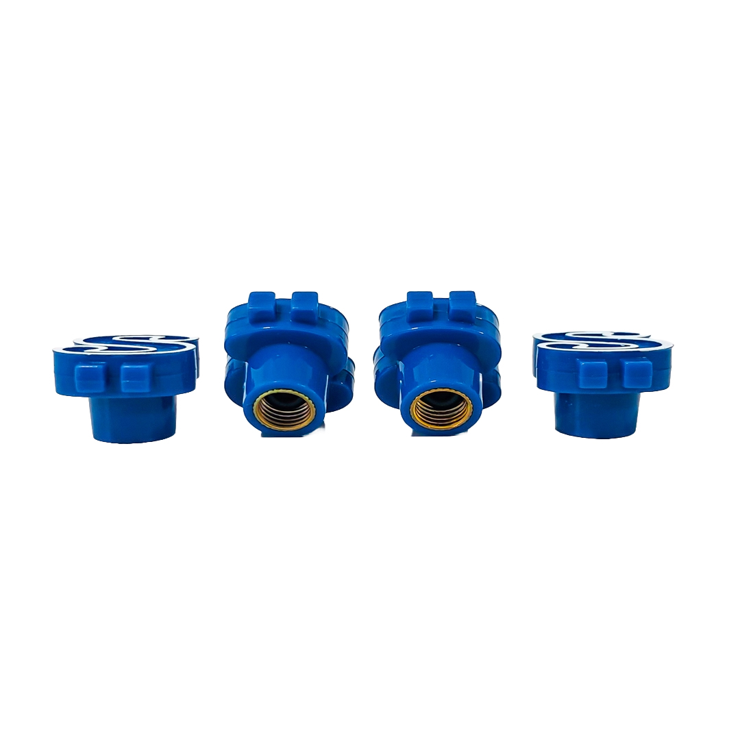 JUEGO DE TAPITAS DE VALVULA TUNNING SET X 4 PCS DOLAR AZULES - 4