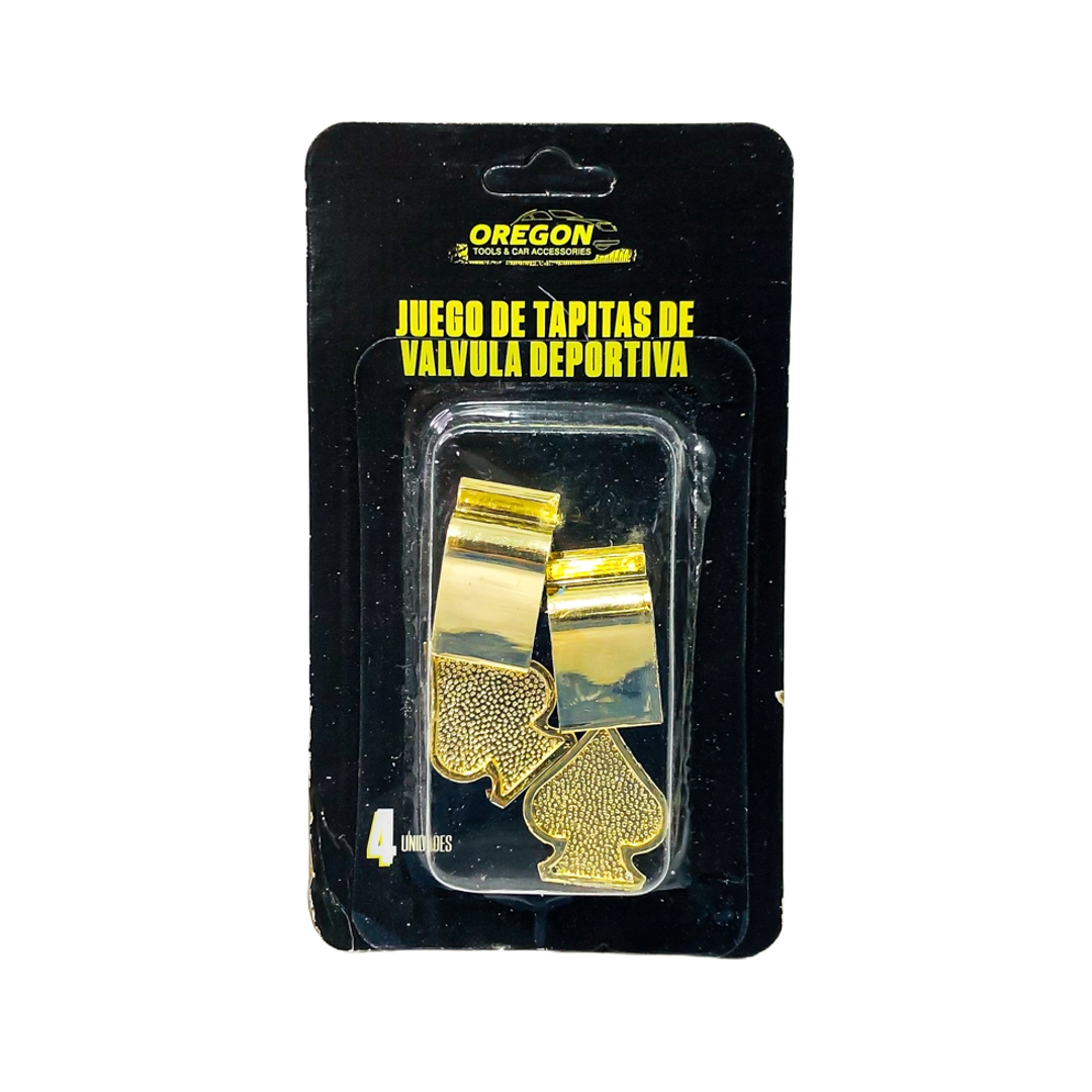 JUEGO DE TAPITAS DE VALVULA TUNNING SET X 4 PCS PICS POKER DORADAS - 7